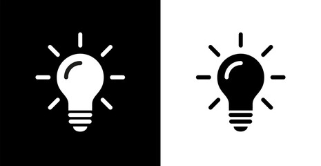 Light bulb icon. Energy and thinking symbol. Creative idea and inspiration concept. Isolated raster illustration on white background.