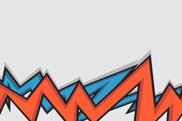 Zigzag line pattern with blue and orange color and some copy space Jagged zigzag line pattern with blue and orange color and some copy space area