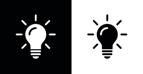 Light bulb icon. Energy and thinking symbol. Creative idea and inspiration concept. Isolated vector illustration on white background.