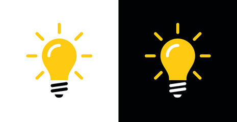 Light bulb icon. Energy and thinking symbol. Creative idea and inspiration concept. Isolated vector illustration on white background.