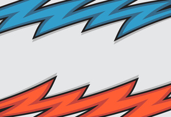 Zigzag line pattern with blue and orange color and some copy space area