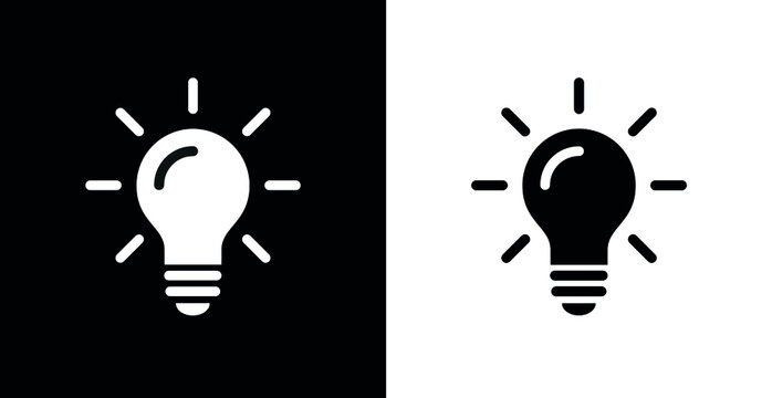 Light bulb icon. Energy and thinking symbol. Creative idea and inspiration concept. Isolated vector illustration on white background.