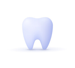 Whitening tooth, dental model. Dental examination teeth, healthy oral hygiene, dental health and medicine concept. 3d vector icon. Cartoon minimal style. Closeup isolated on white background.