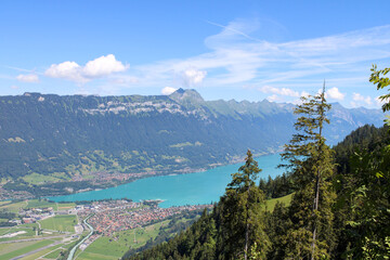 Fototapeta na wymiar Ausblick auf den Brienzersee in der Schweiz