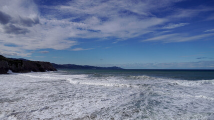 background . texture. ocean, waves, blue sky