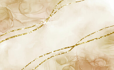 Gold and Grey alcohol ink marble watercolor background