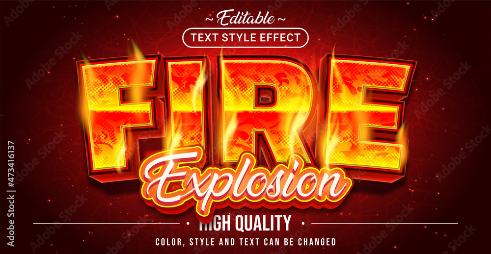 Poster Editable text style effect - Fire Explosion text style theme.