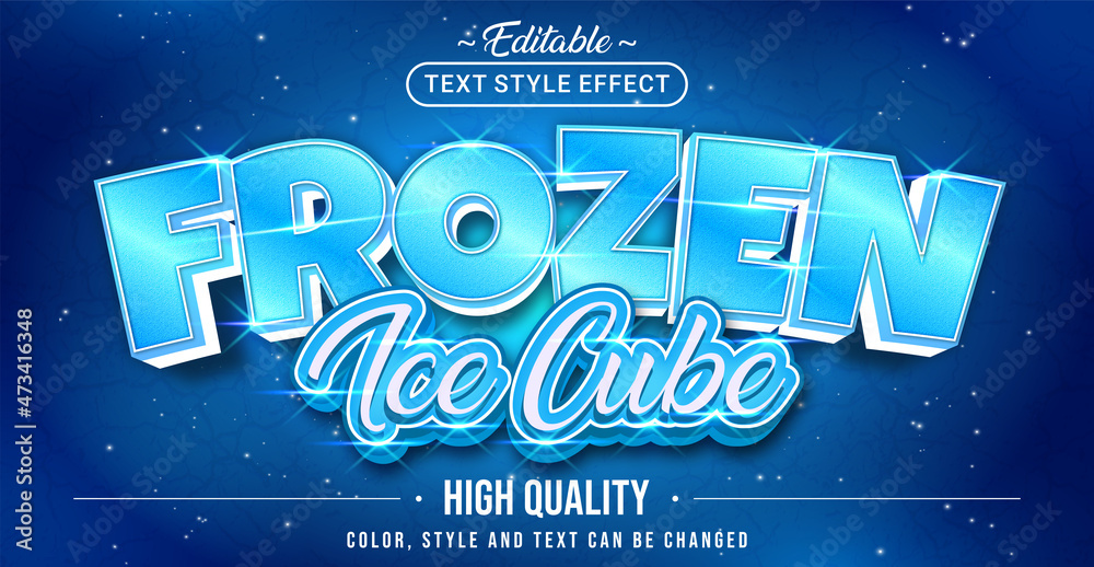 Poster Editable text style effect - Frozen text style theme.