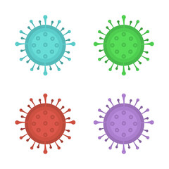 Coronavirus multicolored molecules set. Abstract vector illustration.