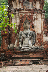 Fototapeta na wymiar Buddha statue in historic city of Ayutthaya in Thailand