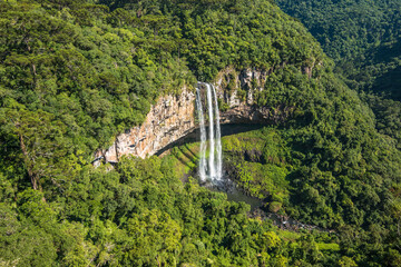 Beautiful view of Caracol Waterfall (Snail Waterfall) - Canela- Rio Grande do Sul - Brazil 