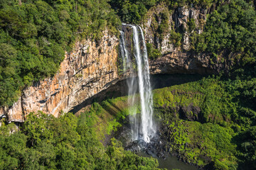 Beautiful view of Caracol Waterfall (Snail Waterfall) - Canela- Rio Grande do Sul - Brazil 