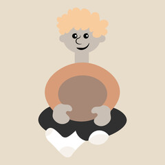 a man sitting cross his legs - a picture on the avatar of a site or blog, a child, a boy. Design element