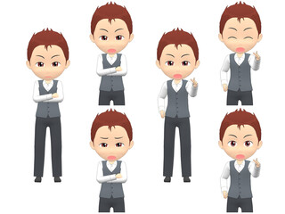 [Angry A] Man Vest short hair front