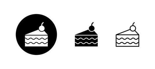 Cake icons set. Cake sign and symbol. Birthday cake icon