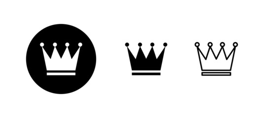 Crown icons set. crown sign and symbol