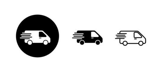 Delivery truck icons set. Delivery truck sign and symbol. Shipping fast delivery icon