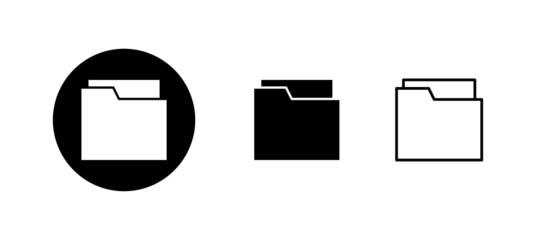 Folder icons set. folder sign and symbol