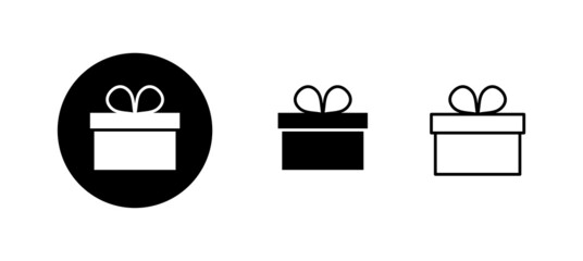 Gift icons set. gift sign and symbol. birthday gift