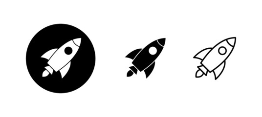 Rocket icons set. Startup sign and symbol. rocket launcher icon