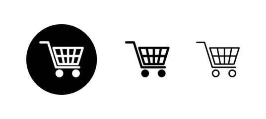 Shopping icons set. Shopping cart sign and symbol. Trolley icon