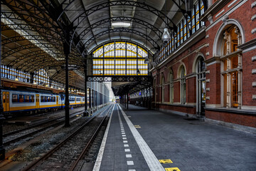 Beautiful railwaystation in the Hague, Netherlands, Holland, Europe.  - obrazy, fototapety, plakaty