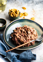 Traditional georgian bean dish with walnuts