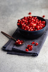 Pomegranate seeds in a bowl