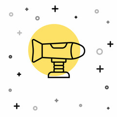 Black line Swing plane on the playground icon isolated on white background. Childrens carousel with plane. Amusement icon. Random dynamic shapes. Vector