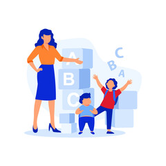 Early education flat modern design illustration