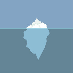 Iceberg in the ocean against the background of the sky.