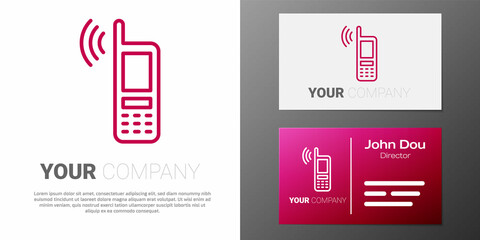 Logotype line Smartphone with free wi-fi wireless connection icon isolated on white background. Wireless technology, wi-fi connection, wireless network. Logo design template element. Vector