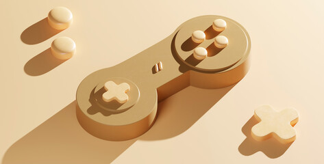 gamepad on a beautiful pastel beige background
