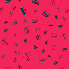 Set Hanger wardrobe, Brush for cleaning, Basin with soap suds and on seamless pattern. Vector