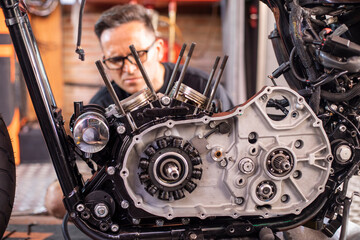 motorcycle workshop where repairs are made to customers
