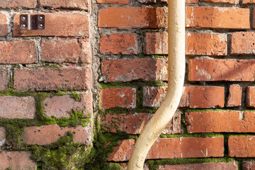 Brick wall. Grunge wall background. Background of old brickwork of vintage brick wall. Rustic brick...