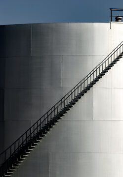 Storage tanks at oil refinery in North Dakota