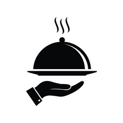 Fototapeta premium vector Serving food icon in flat style