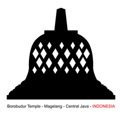 Silhouette Borobudur Temple, Indonesia Historical Building
