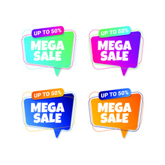 set of colorful sale labels