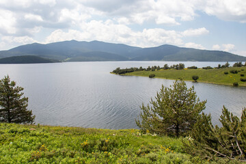 Fototapeta premium Landscape of Belmeken Dam, Rila mountain, Bulgaria