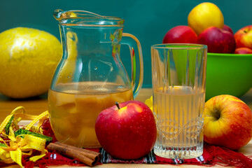 Sweet apple compote made at  home with no additives or sugar made for winter