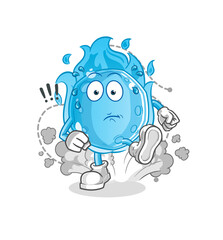 blue comet running illustration. character vector