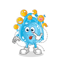 blue comet laugh and mock character. cartoon mascot vector