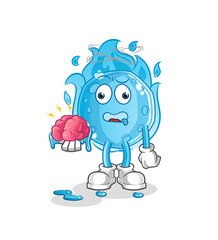 blue comet no brain vector. cartoon character