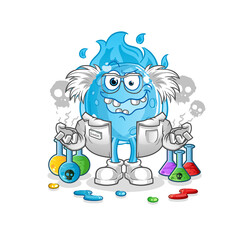 blue comet mad scientist illustration. character vector