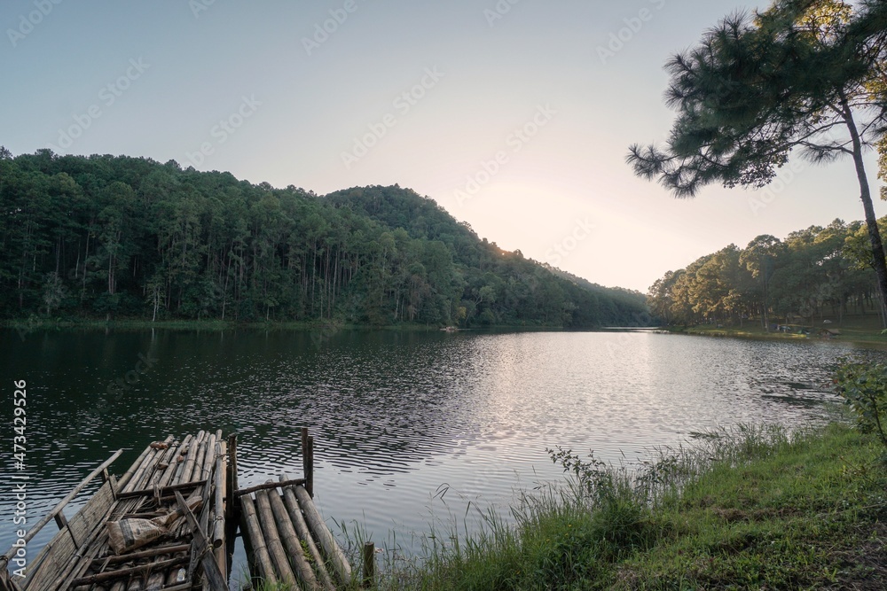 Poster lake in the mountains