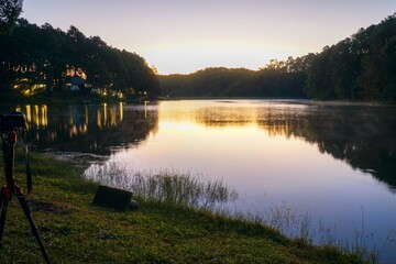 sunrise over the lake