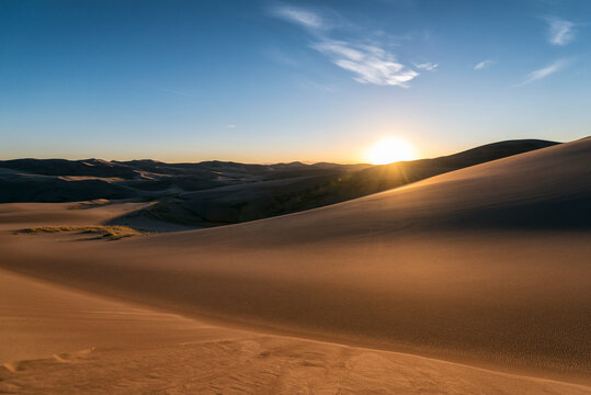 Sunset behind the dunes, Colorado