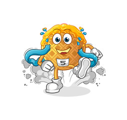 waffle runner character. cartoon mascot vector